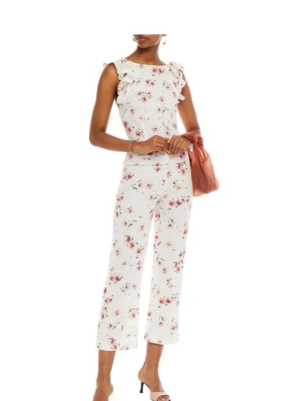 Paloma Blue Astrid Fleur Floral Linen Jumpsuit NWT Large Fits Like US 6